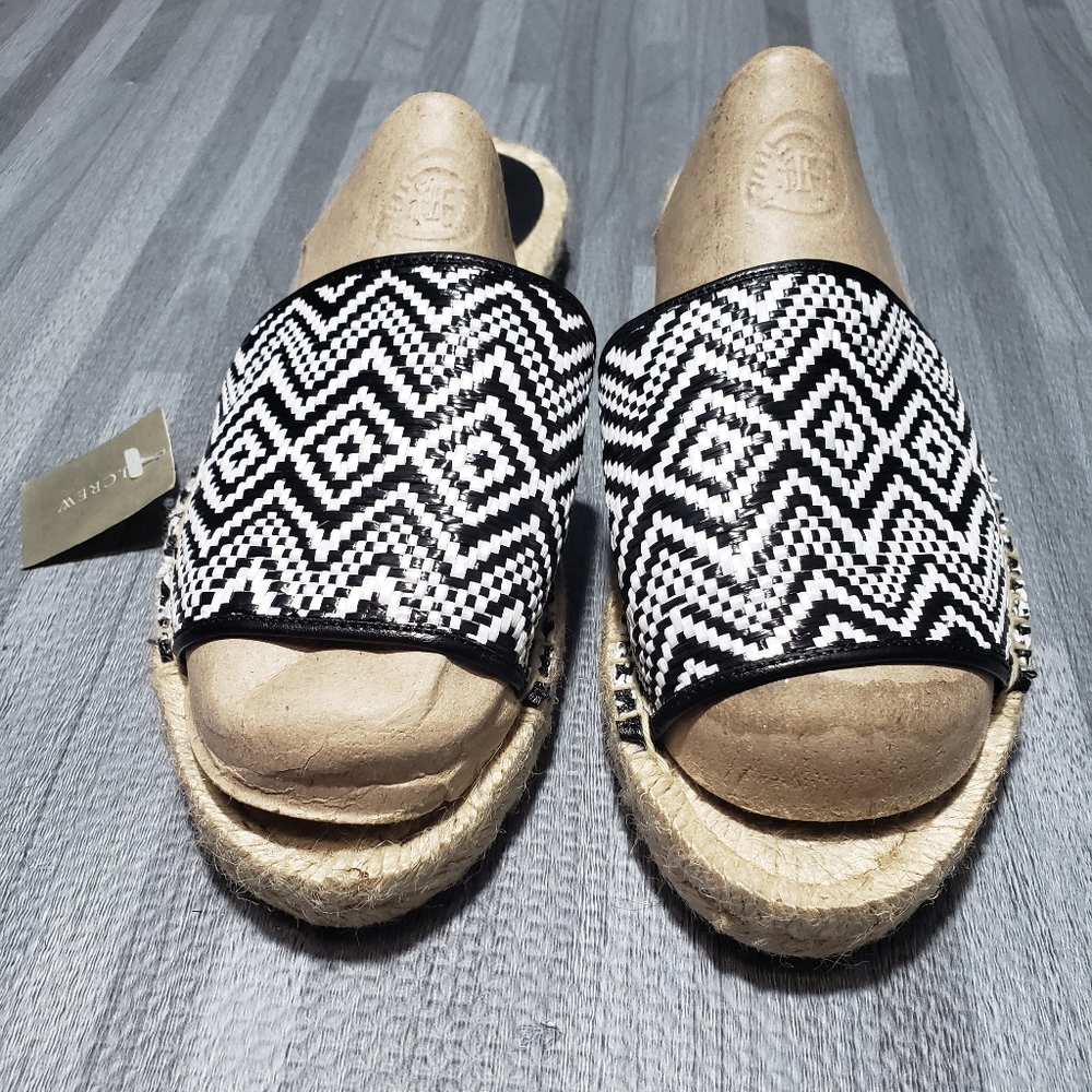 J. Crew Womens Valencia Black Raffia Espadrille